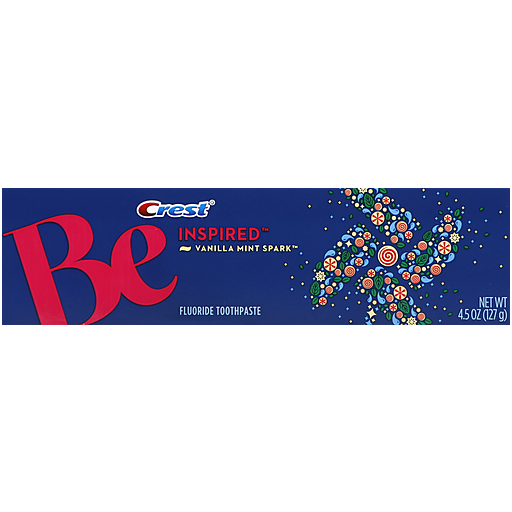 Crest Be Inspired Vanilla Mint Spark Fluoride Toothpaste 4.5 Oz. Box