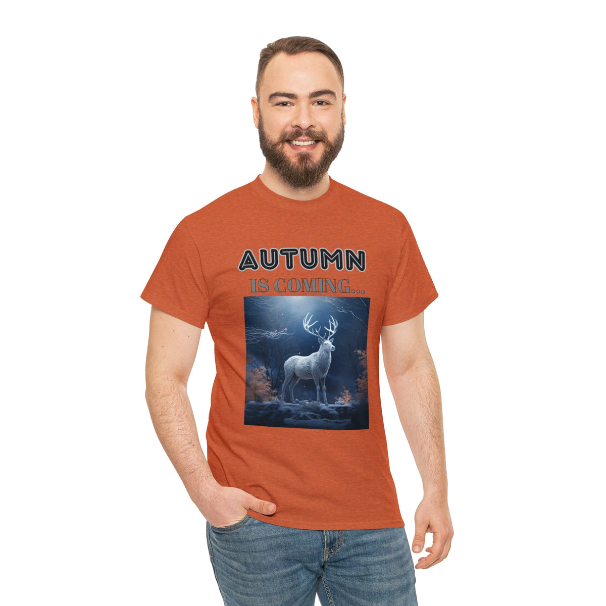 Autumn is coming: Fall Vibes T-shirts | Deer Drinking Brook Leaves Cha