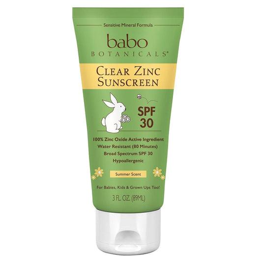 Babo Botanicals Sunscreen Clear Zinc 3 Fl Oz SPF 30