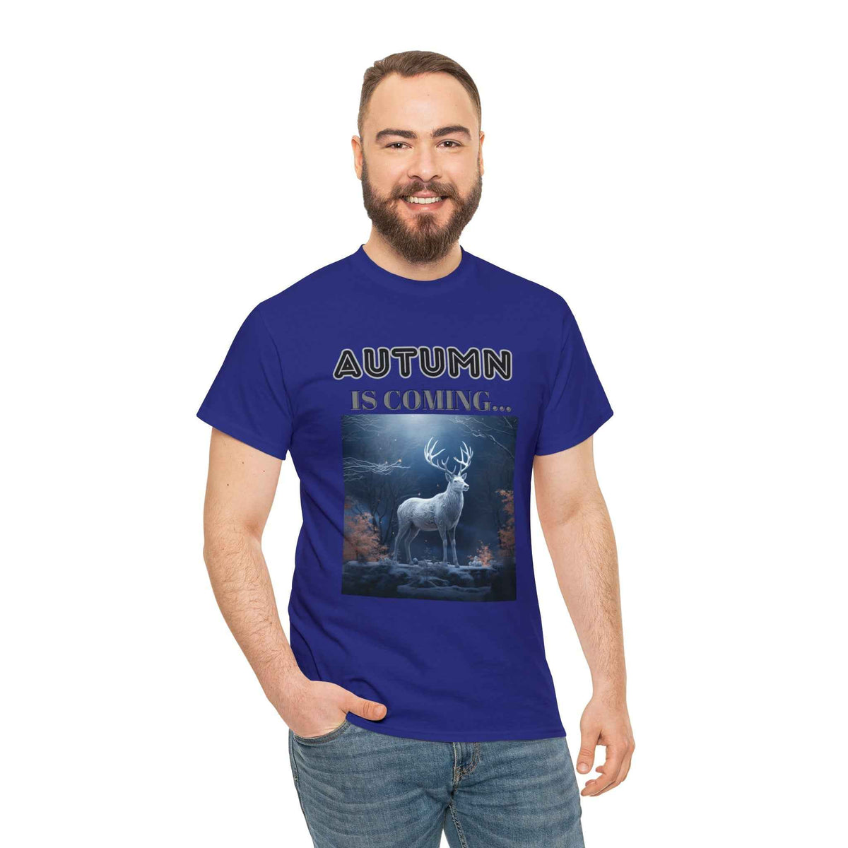 Autumn is coming: Fall Vibes T-shirts | Deer Drinking Brook Leaves Cha