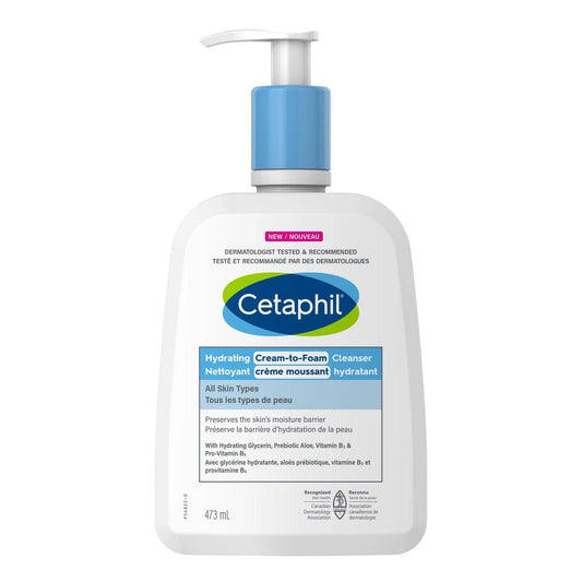 Cetaphil Hydrating Foaming Cream Cleanser Transformative Cream-to-foam Texture Face Wash 8oz For Normal To Dry Sensitive Skin With Soothing Prebiotic Aloe Hypoallergenic Fragrance Free