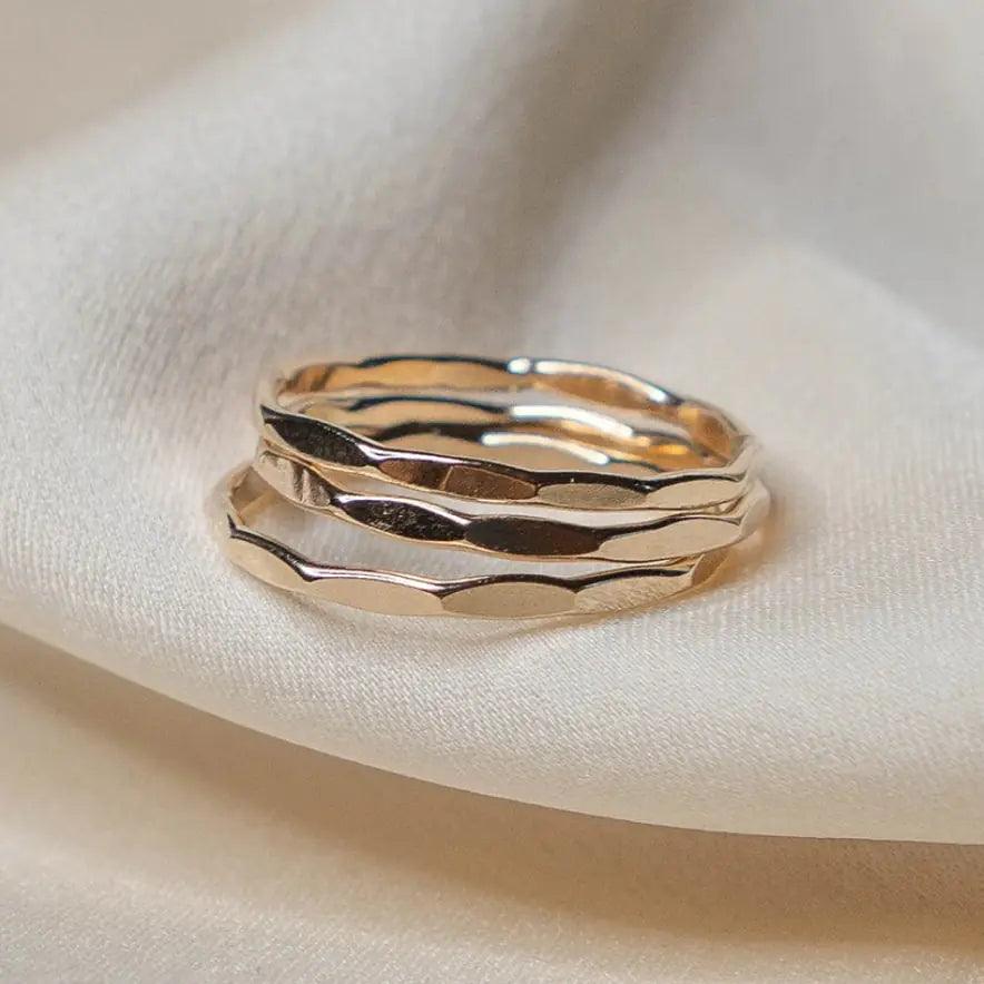 14K Gold Filled Textured Stacking Ring