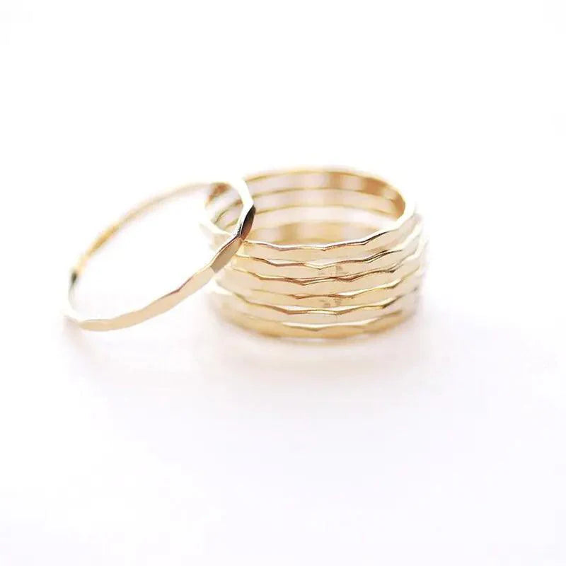 14K Gold Filled Textured Stacking Ring