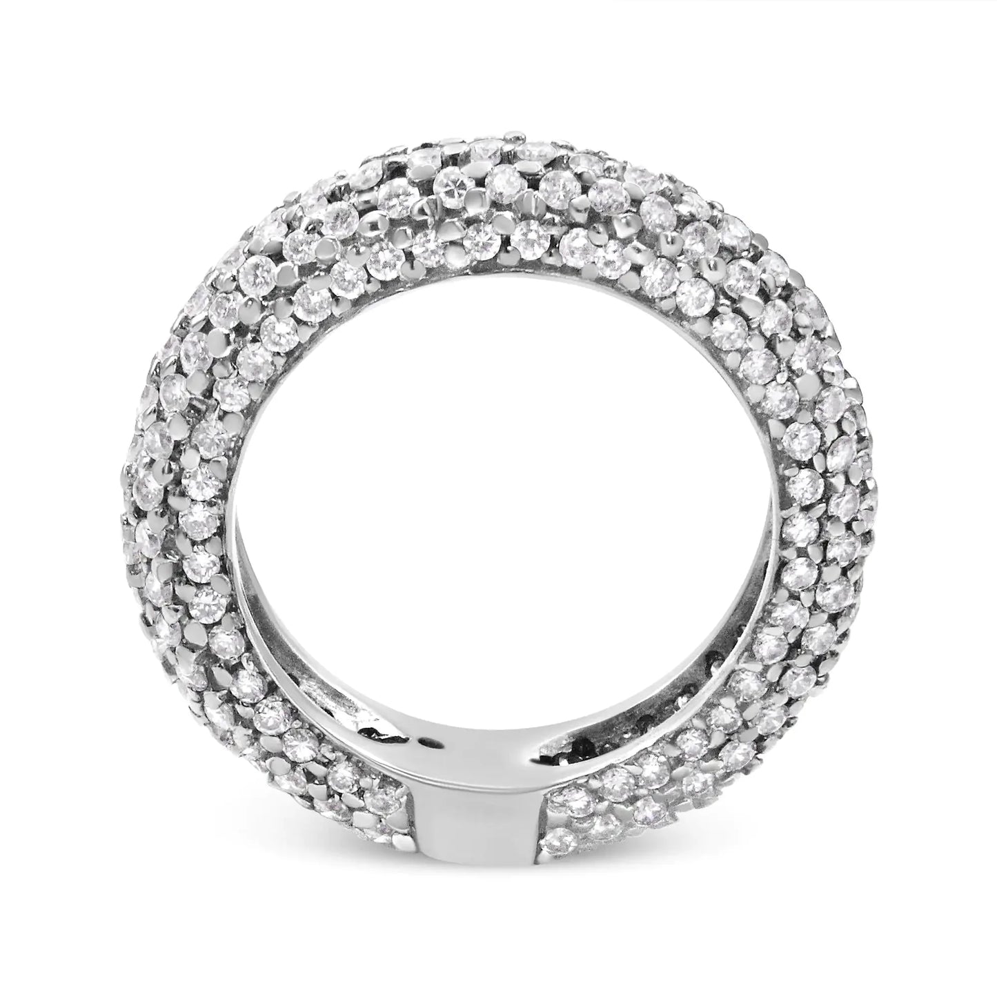 14K White Gold 2 1/2 Cttw Round-Cut Diamond Cluster Band Ring (H-I Color, SI1-SI2 Clarity)