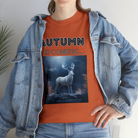 Autumn is coming: Fall Vibes T-shirts | Deer Drinking Brook Leaves Cha