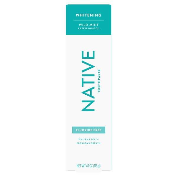 Native Whitening Wild Mint & Peppermint Oil Fluoride Free Natural Toothpaste - 4.1oz