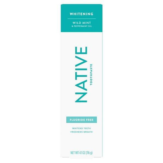 Native Whitening Wild Mint & Peppermint Oil Fluoride Free Natural Toothpaste - 4.1oz