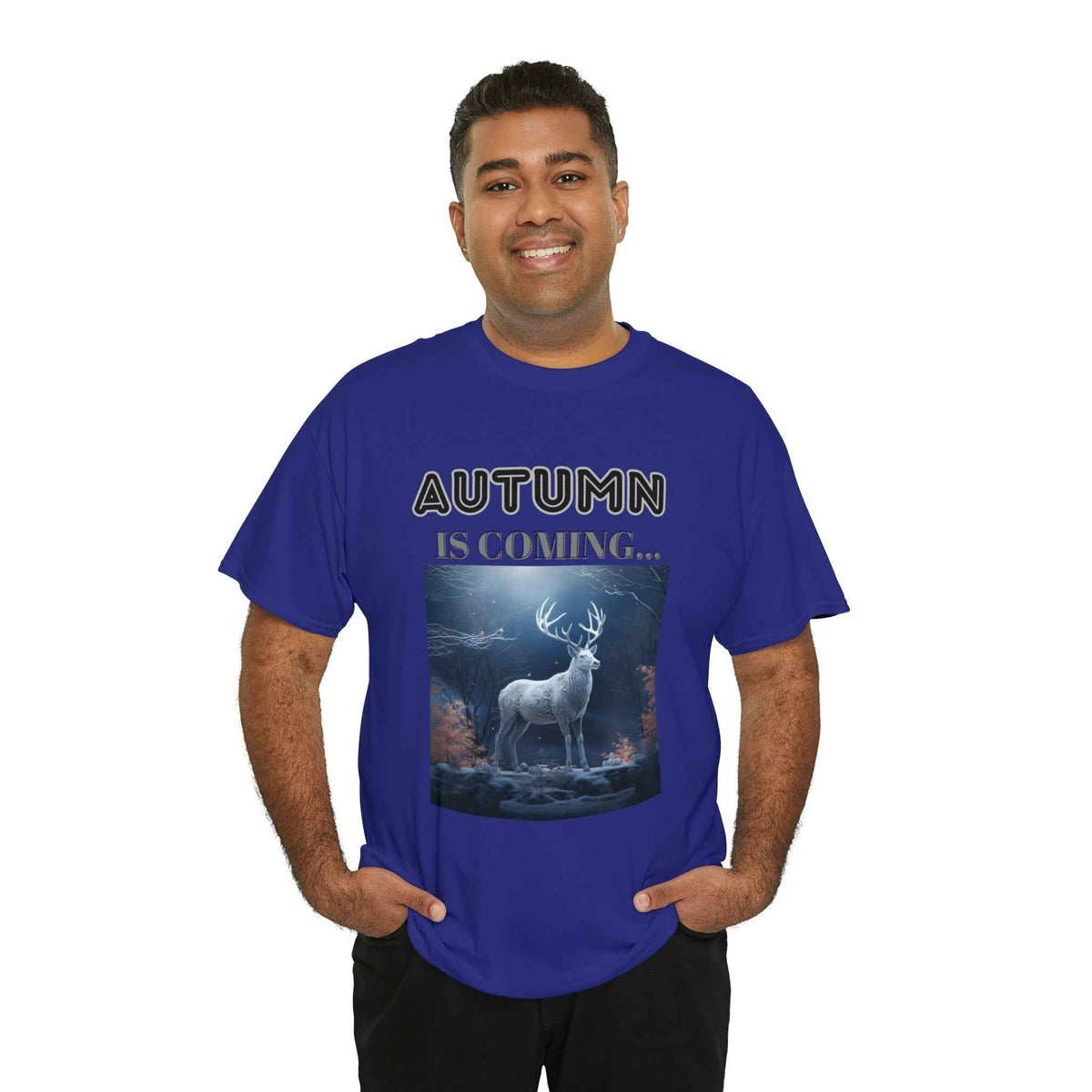 Autumn is coming: Fall Vibes T-shirts | Deer Drinking Brook Leaves Cha