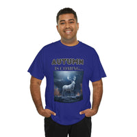 Autumn is coming: Fall Vibes T-shirts | Deer Drinking Brook Leaves Cha