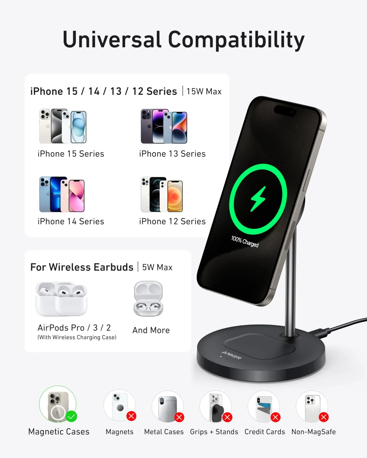 Anker MagGo Wireless Charger (2-in-1 Stand) BOA - Trustymall