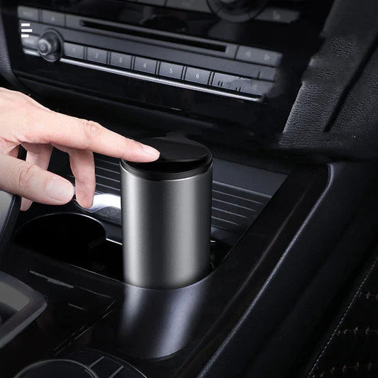 Alloy Car Trash Bin Rubbish Holder Wrapper Garbage Can