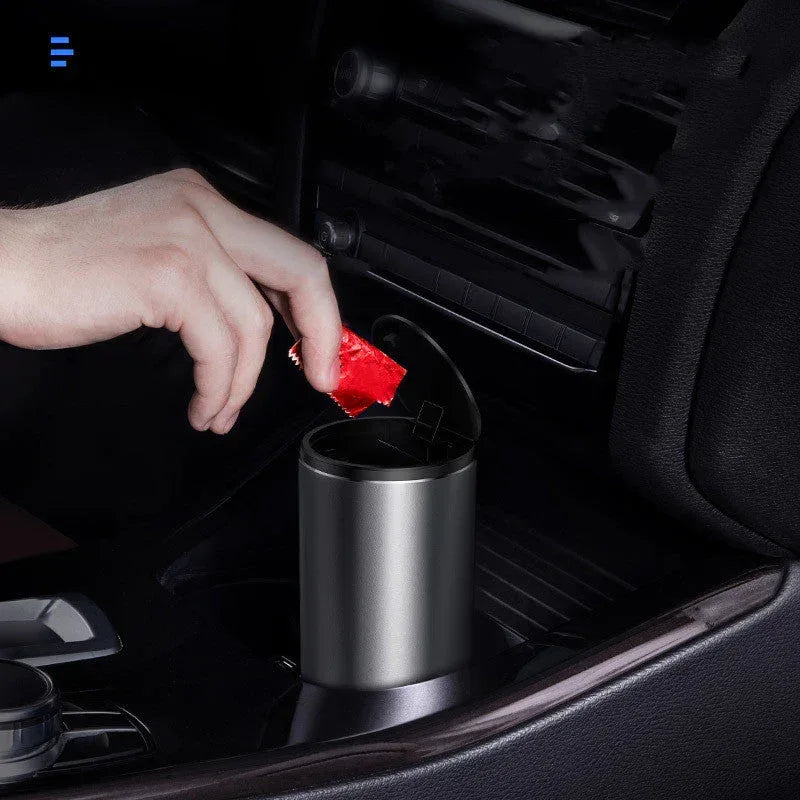 Alloy Car Trash Bin Rubbish Holder Wrapper Garbage Can - Trustymall