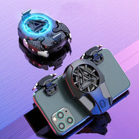Top view of multi-function phone cooler and mobile controller highlighting button placement.