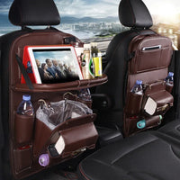 Leather Car Storage Bag Multifunction Seat Back Tray Hanging Bag - Trustymall