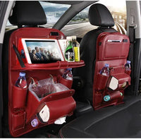 Leather Car Storage Bag Multifunction Seat Back Tray Hanging Bag - Trustymall