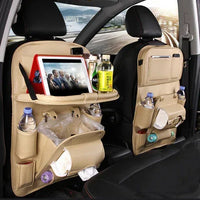 Leather Car Storage Bag Multifunction Seat Back Tray Hanging Bag - Trustymall
