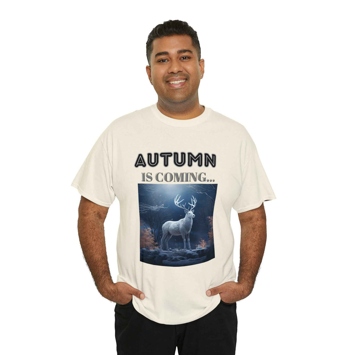 Autumn is coming: Fall Vibes T-shirts | Deer Drinking Brook Leaves Cha
