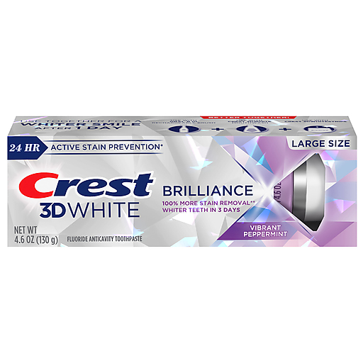 Crest 3D White Brilliance Vibrant Peppermint Teeth Whitening Toothpaste - 4.6 Ounce
