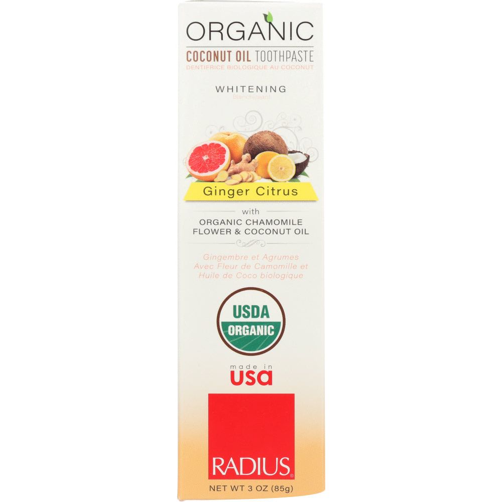 Radius Organic Toothpaste - Ginger Citrus Whitening