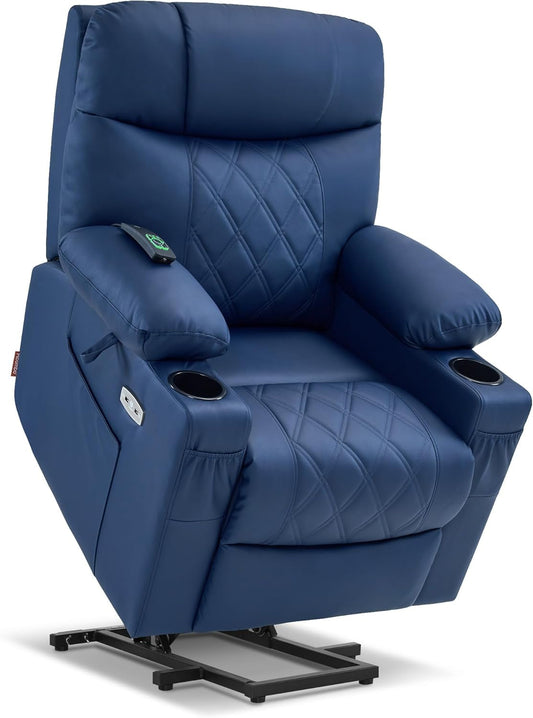 Petite Power Lift Recliner With Massage Blue USB Ports