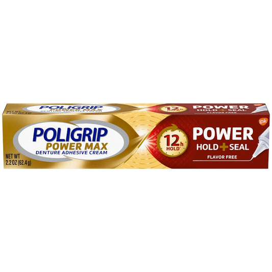 Super Poligrip Denture Adhesive Cream, Power Hold + Seal 2.2 Oz