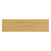 Detailed shot of entrance table showing natural wood grain and texture.