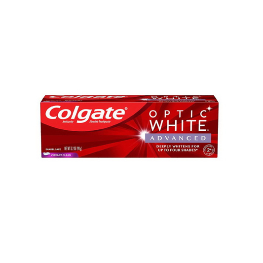Colgate Optic White Advanced Anticavity Fluoride Vibrant Clean Toothpaste 3.2 Oz