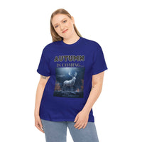 Autumn is coming: Fall Vibes T-shirts | Deer Drinking Brook Leaves Cha