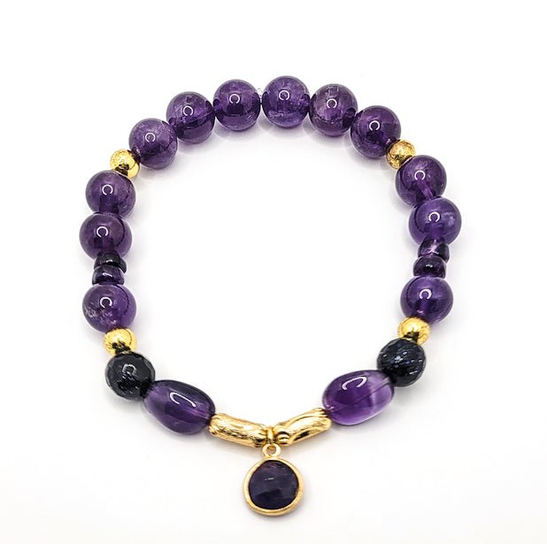 18k Gold plated Amethyst Bracelet