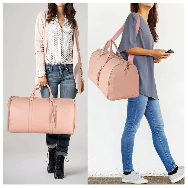 Large Capacity Travel Duffle Bag Women's Handbag Folding Suit Bag Waterproof Clothes Totes - Trustymall