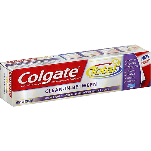 Colgate Total Anticavity Fluoride Toothpaste Clean-In-Between Gel