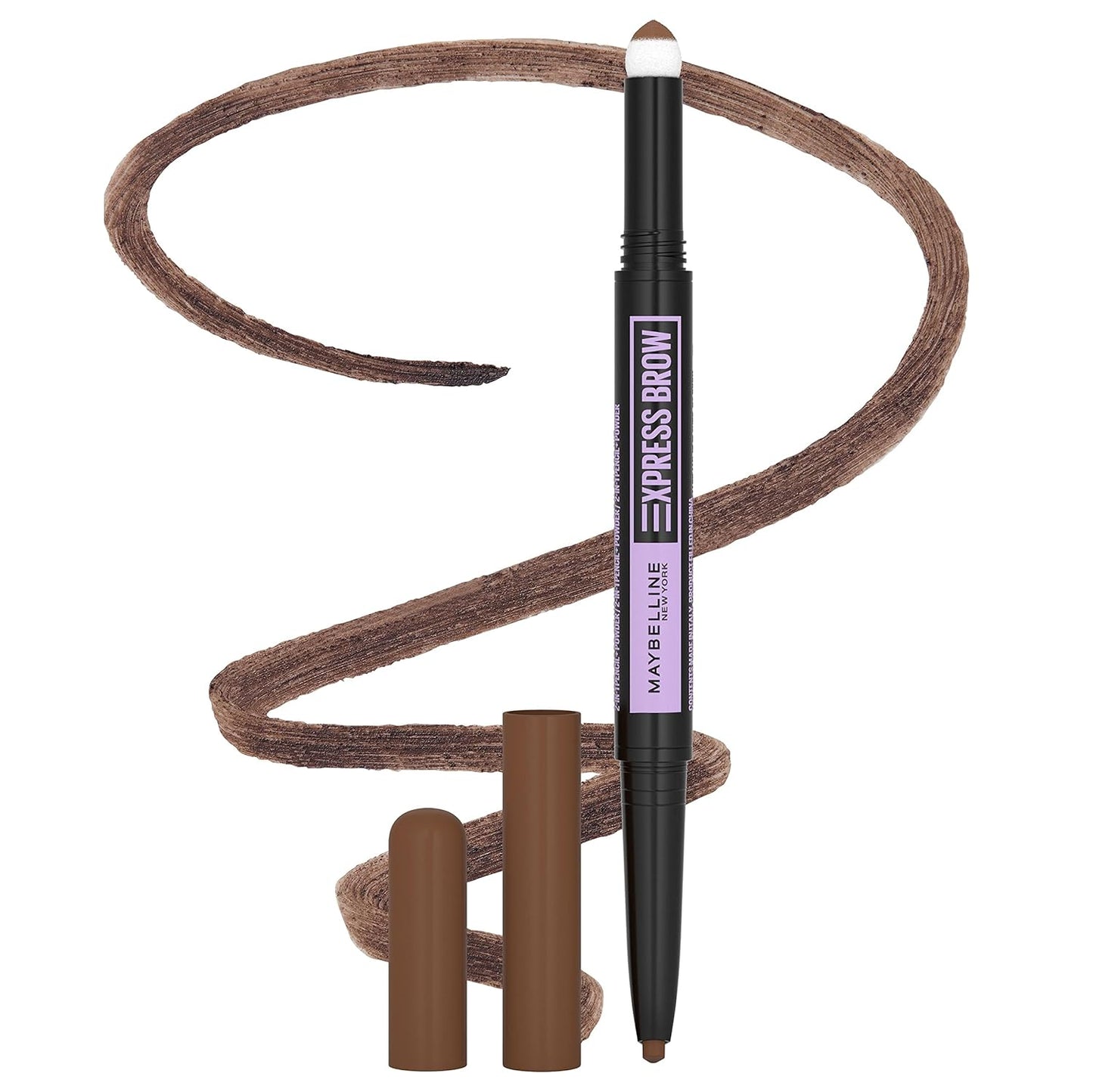 2-PACK – Maybelline Express Brow 2-In-1 Pencil and Powder Eyebrow Makeup, Soft Brown