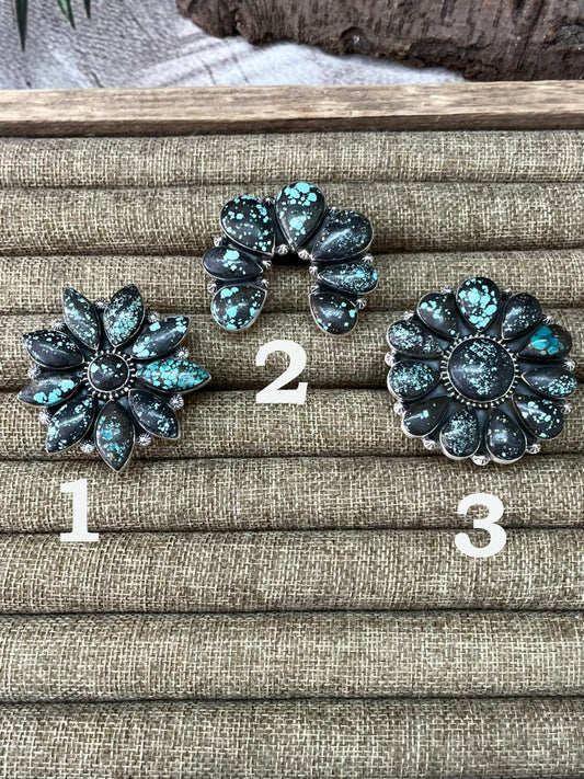 Handmade Sterling Silver Lander Turquoise Adjustable Ring With Signed Nizhoni