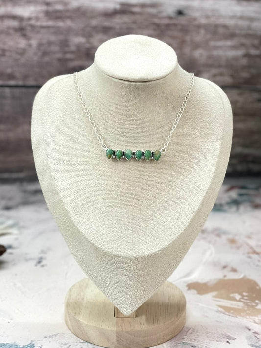 Handmade Sterling Silver Kingman Turquoise Necklace "Signed Nizhoni"