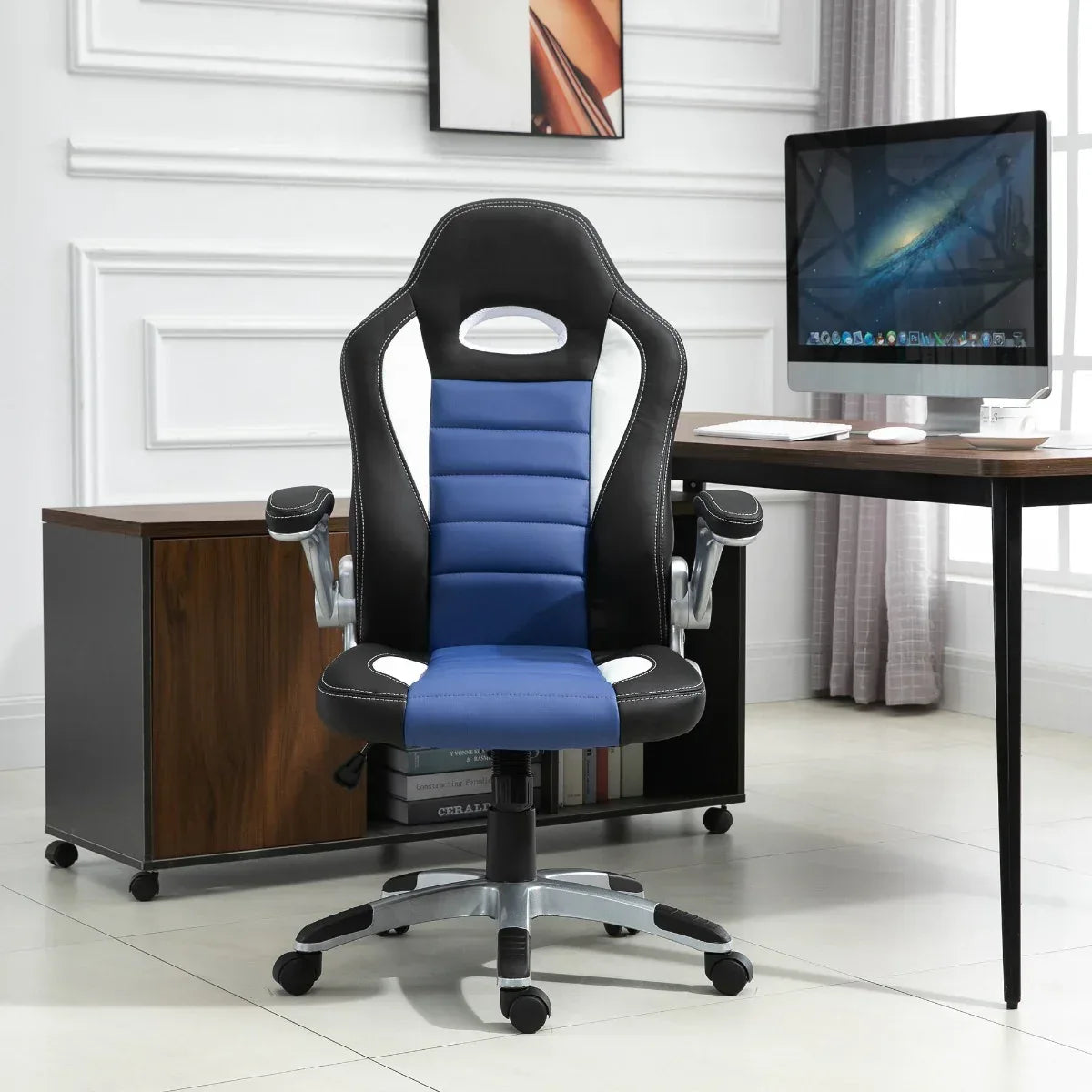 HOMCOM Racing Car Office Chair Swivel Excutive Computer Gaming Chair - Trustymall