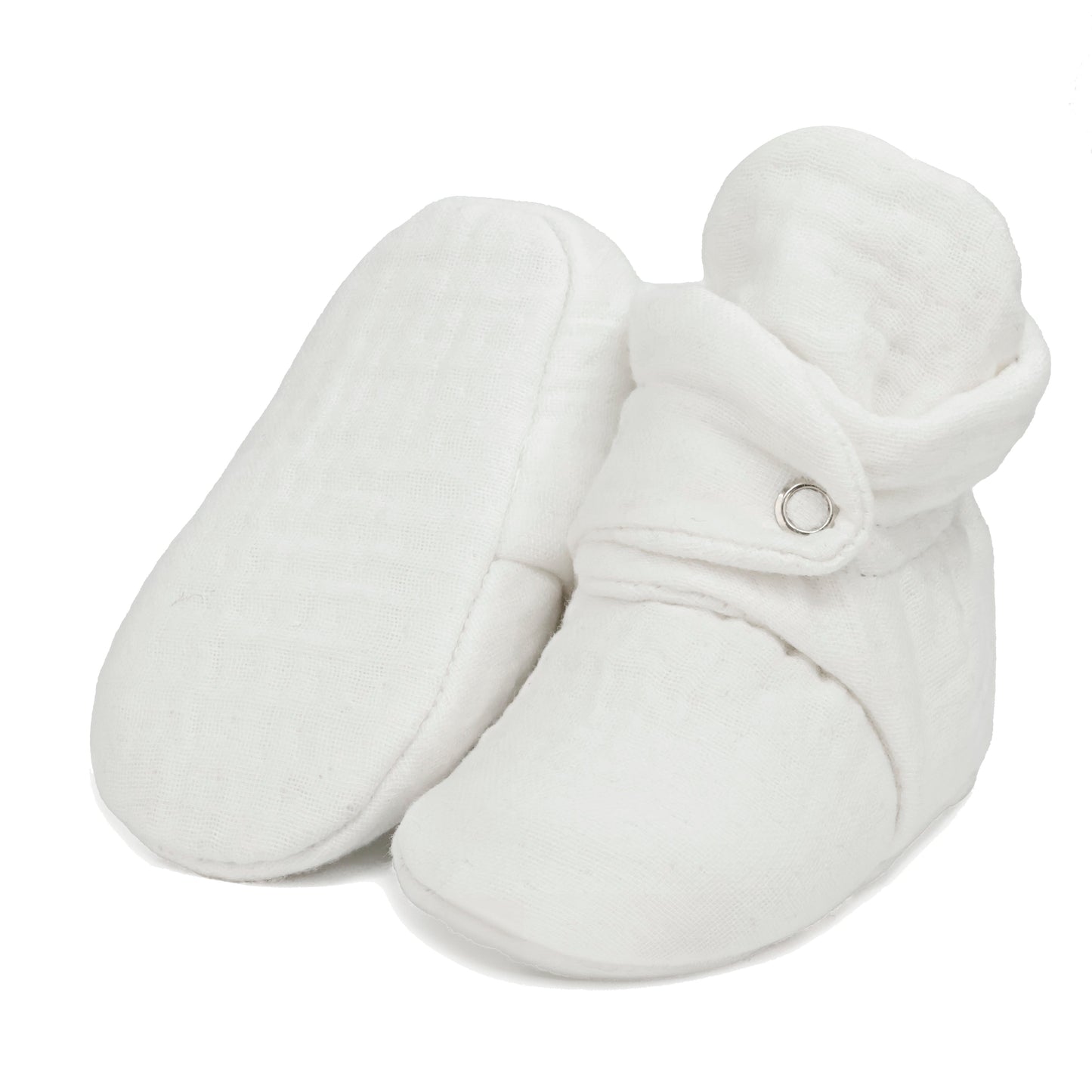 Muslin Stay On Baby Booties Cream