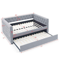 Daybed with Trundle Upholstered Tufted Sofa Bed, with Button and