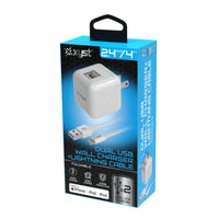 Xyst 2.4-Amp Dual USB Wall Charger With 4Ft Lightning Cable - Trustymall