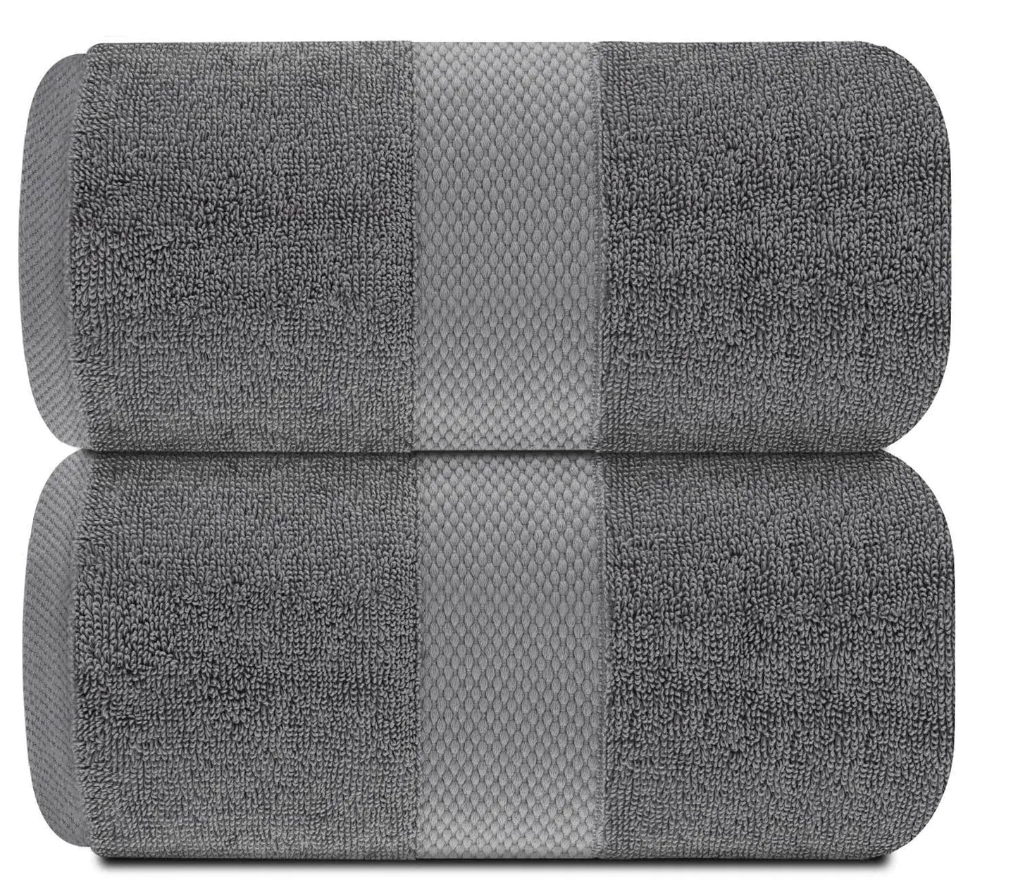 2 Pack Luxury Soft Bath Sheet Towels 650 GSM Extra Large 35x70 inch Grey Color