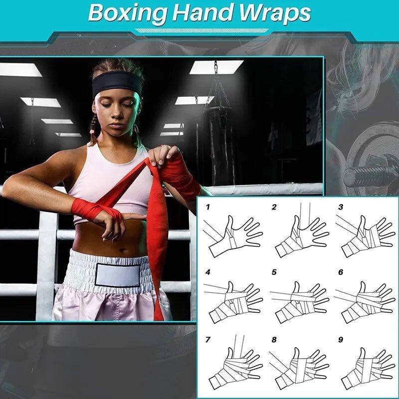 2 Rolls 2.5M Cotton Boxing Bandage Sports Strap Sanda Gauntlets MMA Hand Gloves Wraps Belt Wraps Bandage For Competition