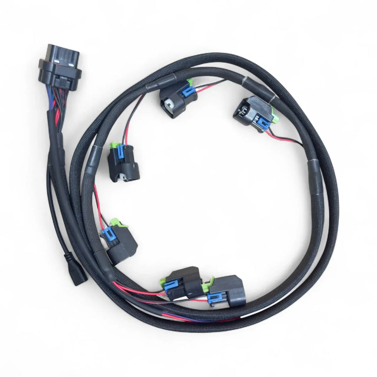 Close-up of the ReFlex LITE Harness showing the improved motorsport-grade connector and wiring configuration.