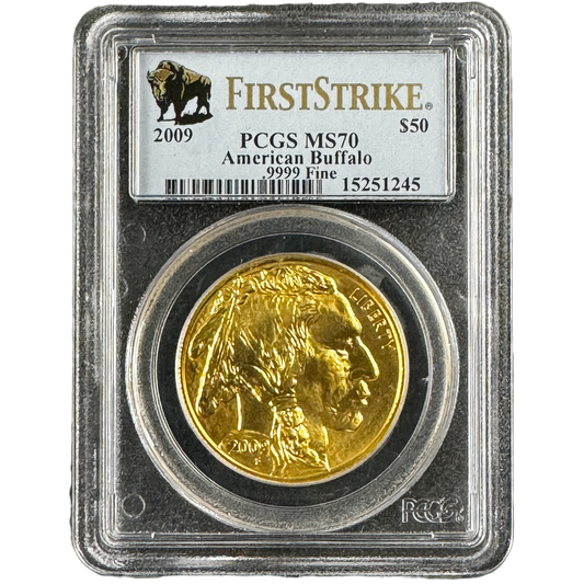1 oz Gold AMERICAN BUFFALO Coin PCGS MS70 First Strike 2009