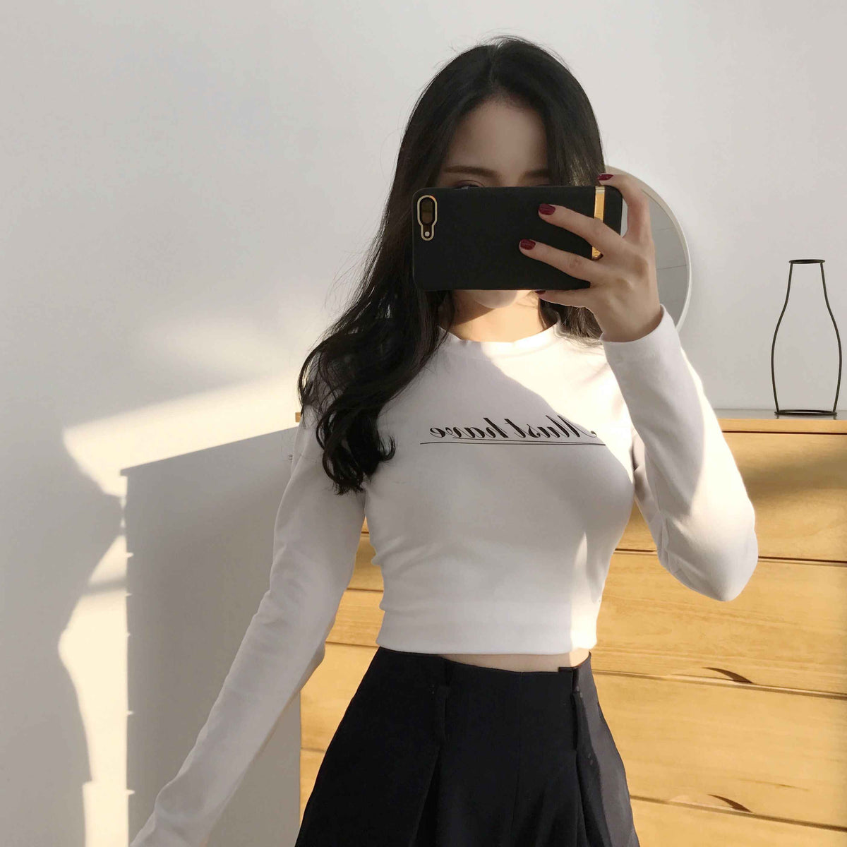 Korean Tshirt Ladies Slim Letter T shirt