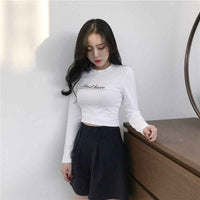 Korean Tshirt Ladies Slim Letter T shirt