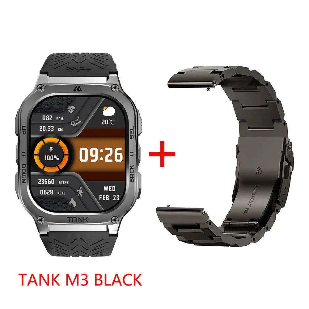 2024 KOSPET TANK M3 Smartwatches For Men Women Rugged Smart Watch 480mAh AOD Bluetooth Fitness Electronic Digital AMOLED Watches