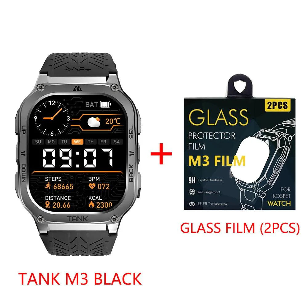 2024 KOSPET TANK M3 Smartwatches For Men Women Rugged Smart Watch 480mAh AOD Bluetooth Fitness Electronic Digital AMOLED Watches