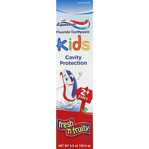 Aquafresh Kids Fresh 'n Fruity Fluoride Toothpaste 4.6 Oz. Box