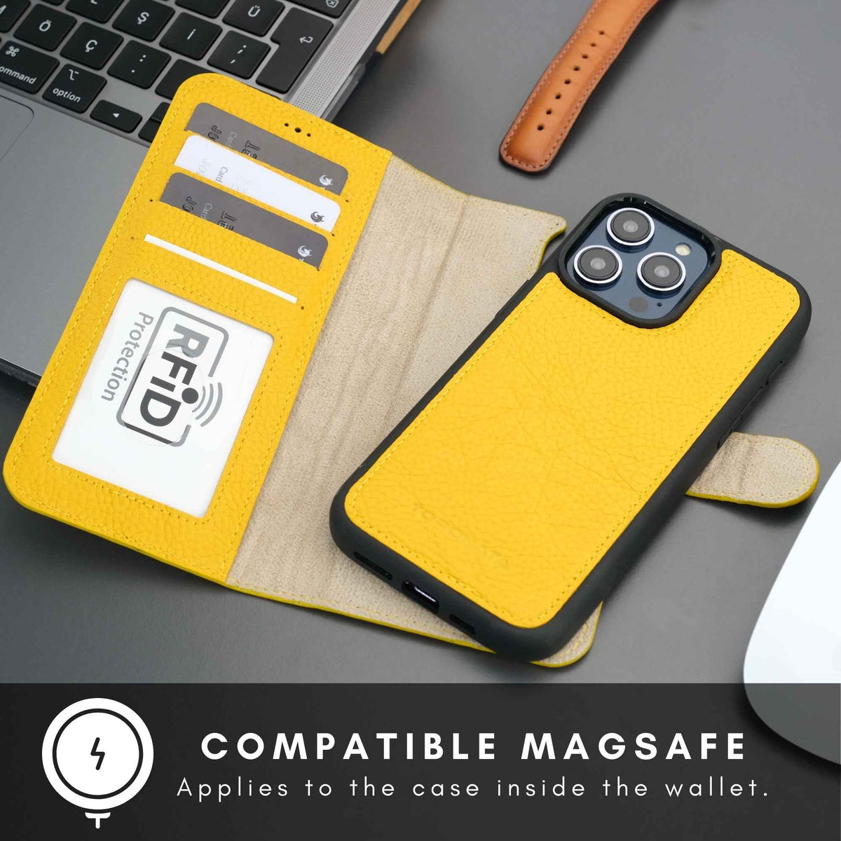 Casper iPhone 16 Pro Wallet Case Leather MagSafe
