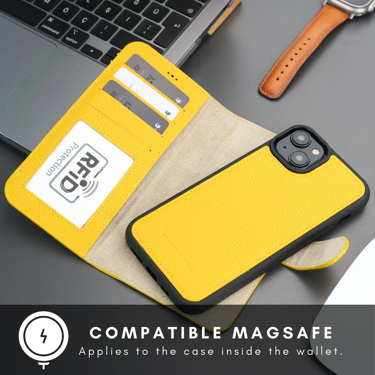 Casper Leather iPhone 14 Wallet Case | MagSafe
