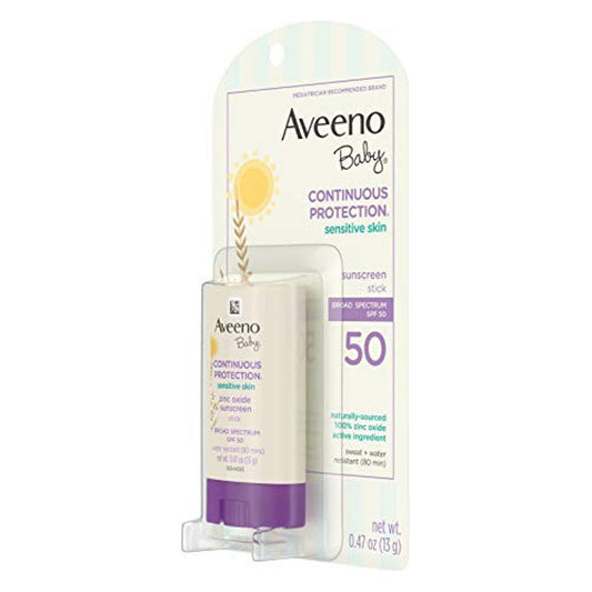 Aveeno Baby Sensitive Skin SPF 50 Mineral Sunscreen Stick 0.47 Oz